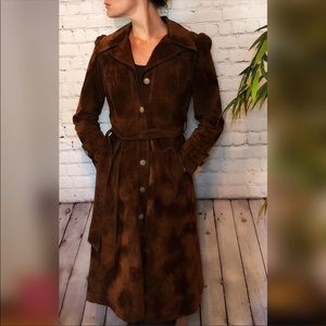 Vintage Genuine Suede Trench Coat